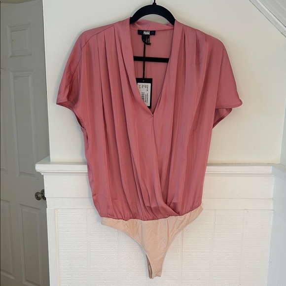 PAIGE Dijon Bodysuit in Lipstick Pink size Women’s Small, NWT! - Picture 2 of 10